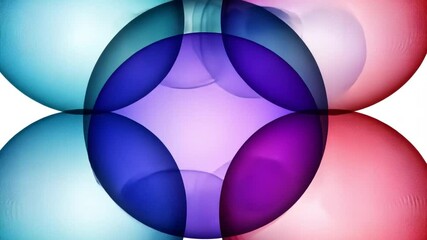 Poster - geometric orb abstraction: a cluster of vibrant, translucent orbs interlace in a visually stunning g