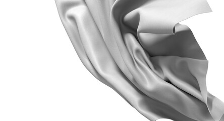 Poster - A close up of a white fabric draped over a black background, creating a smooth and simple abstract composition.