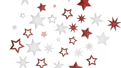 Poster - Abstract illustration of red and white stars against a black background.