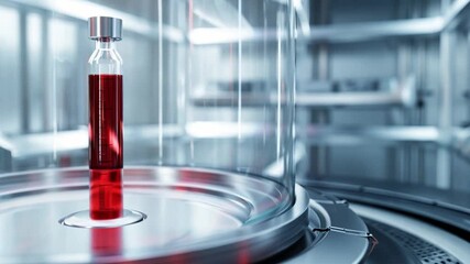 Aufkleber - This synthetic blood vial is displayed in a high-tech lab, highlighting advancements in nano medicine.