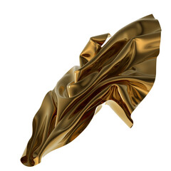Leinwandbilder - Shiny gold fabric drapes gracefully catching the light Luxury and opulence in a single image
