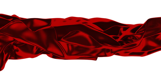 Poster - A close-up shot of a red satin fabric