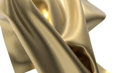 Poster - abstract gold fabric drape