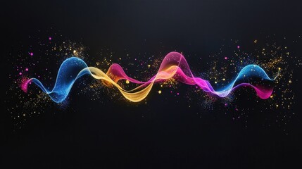 Fototapete - Vibrant Artwork Showcasing Spectacular Sound Waves in Dynamic Colors and Patterns