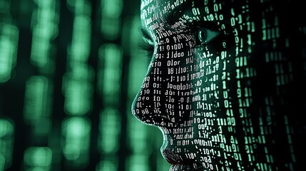 Poster - Digital Face Binary Code AI Technology