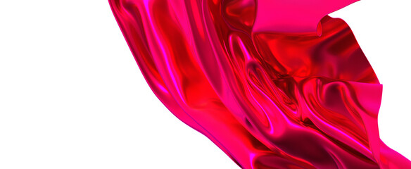 Poster - A wave of vibrant pink fabric flowing and swirling
