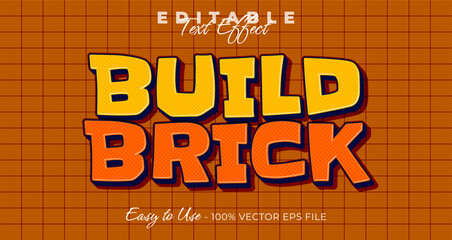 Poster - Build brick Editable Text Effect, Font Style on graphic style