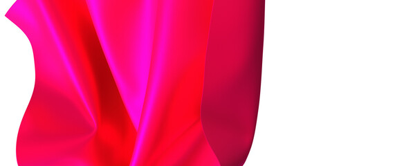 Poster - Fuchsia fabric billows and swirls in a dramatic display