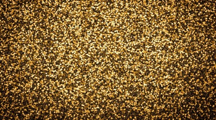 Poster - Close-Up View of Sparkling Texture with Densely Packed Fine Gold and Dark Gold Particles Shimme Brightly