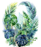 Namalowane tropikalne liście akwarela ilustracja dekoracja