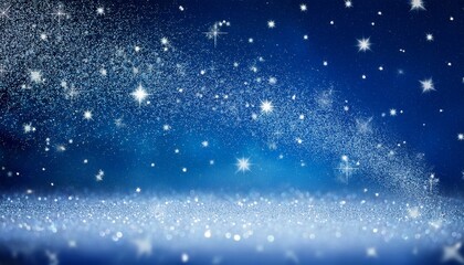 Wall Mural - a dreamy starry night ambiance formed by fine silver glitter on a rich blue gradient background