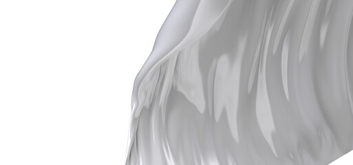 Poster - A close-up shot of a white fabric with soft folds and wrinkles, creating a smooth and elegant texture