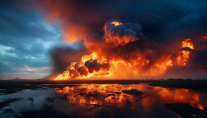 Wall Mural - fire in the sky