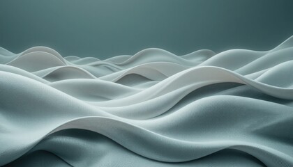 Poster - Flowing white fabric waves abstract art composition studio photography minimalist environment close-up viewpoint soft texture concept for unique aesthetic