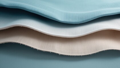 Poster - Textile layers display textile industry image studio close-up fabric texture and color variations