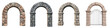 © R Studio - A collection of diverse stone archways and decorative gates showcasing different architectural designs materials and historical influences