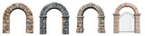 A collection of diverse stone archways and decorative gates showcasing different architectural designs materials and historical influences