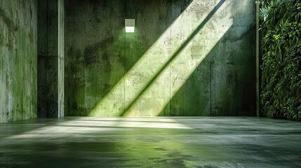 Poster - Elegant light green distressed texture, soft white lighting blending into the grunge wall