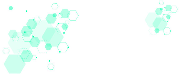Aufkleber - Vector colorful hexagons pattern. Geometric abstract background with simple hexagonal elements. Medical, technology or science design