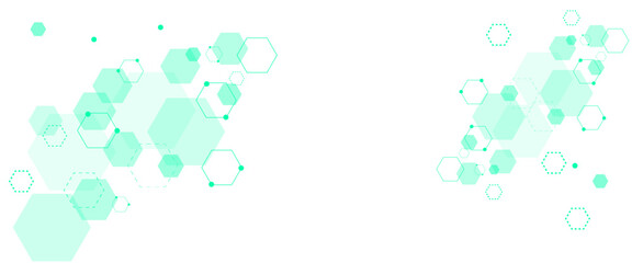 Aufkleber - Vector colorful hexagons pattern. Geometric abstract background with simple hexagonal elements. Medical, technology or science design