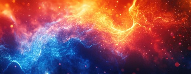 colorful cosmic swirl of gases and light captured in a vivid galaxy scene