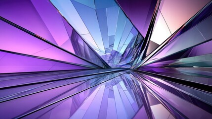 Poster - Vibrant purple modern backdrop with multi-layered sharp diagonal lines, futuristic theme