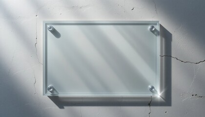 Poster - Empty glass signage board modern office display image minimalist environment direct view branding concept