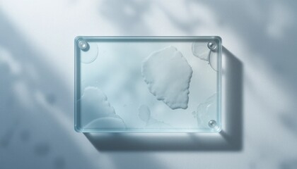 Poster - Captivating water reflection on clear glass indoor space artistic photography minimalist environment close-up view abstract concept