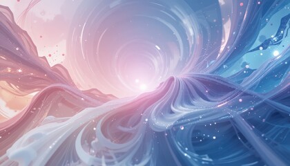 Poster - Dynamic ocean waves surging in a colorful abstract landscape digital artwork tranquil environment vibrant viewpoint conceptual expression