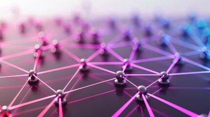 Fototapete - Futuristic connected dots network event global concept digital environment abstract viewpoint