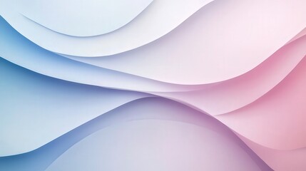 Poster - soothing, pastel-colored abstract background with smooth cut paper layers.