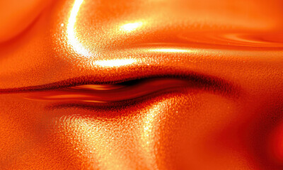 Poster - vibrant copper liquid background with smooth, flowing textures and glossy finish, creating abstract and dynamic visual effect. warm tones evoke sense of energy and fluidity
