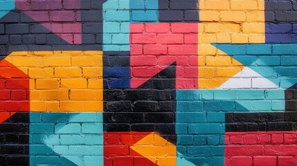 Poster - spray paint pattern in rich, contrasting colors splashed across an industrial wall.