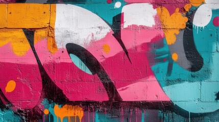 Poster - spray paint pattern in rich, contrasting colors splashed across an industrial wall.