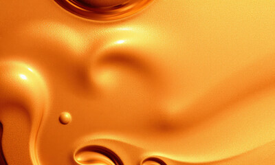 Poster - vibrant copper liquid background with smooth, flowing textures and glossy finish, evoking sense of warmth and richness. fluidity creates inviting atmosphere
