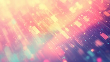 Poster - holographic blurred grainy gradient, showcasing a lo-fi digital noise effect with multicolor retro patterns.