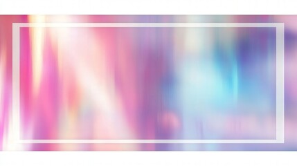 Aufkleber - holographic backdrop with iridescent shades, framed by a sleek white border.