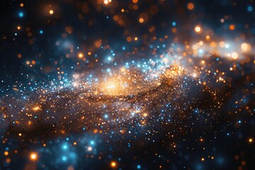 Poster - A beautiful display of shining colorful lights across a dark space