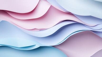 Aufkleber - smooth pastel abstract background with cut paper layers stacked in an elegant, layered fashion.