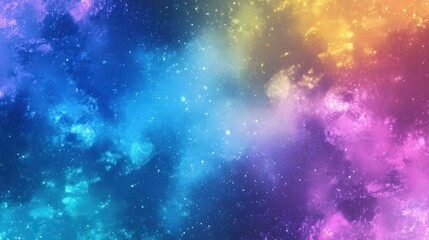 Poster - holographic texture in neon colors of blue, purple, pink, yellow, and mint.