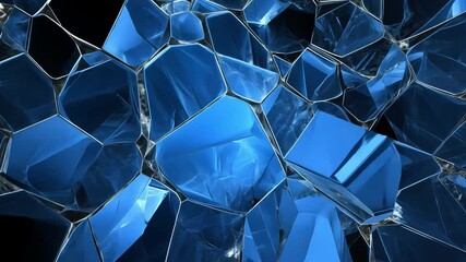 Poster - abstract textured background with shiny blue and black elements creating a sense of depth and moveme