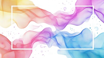 Poster - elegant blend of iridescent and holographic colors framed in white. Perfect for designing invitations, greeting cards, or creative banners with space for text.