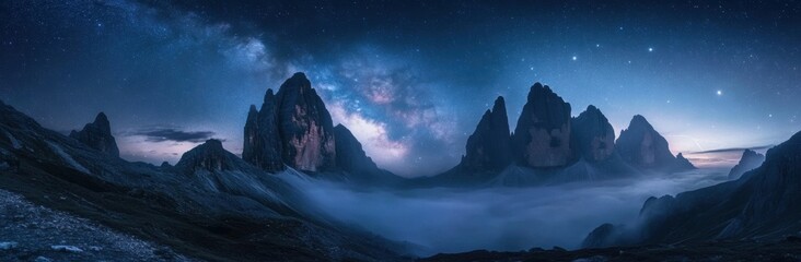 Wall Mural - mountain landscape with clouds