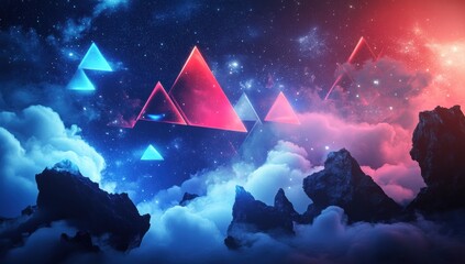 Wall Mural - fantasy landscape with clouds