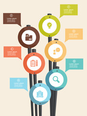 Wall Mural - vertical business steps timeline infographics element for background, presentation, report vecto