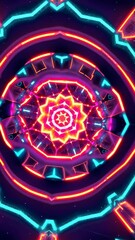 Leinwandbilder - A colorful, abstract design with a star in the center. The design is made up of many different colors and shapes