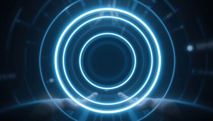 Poster - Illuminating digital energy flow virtual realm abstract visual futuristic environment close-up view conceptual representation
