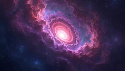 Poster - illustration of cosmic galaxy with space nebula. universe starry night sky. purple, pink, blue color