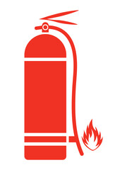 Poster - fire extinguisher vector, icon. simple fire flame sign icon isolated on white background. flat style