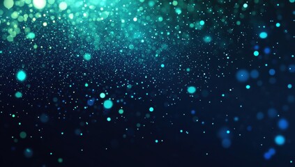 Wall Mural - abstract teal and blue bokeh particles